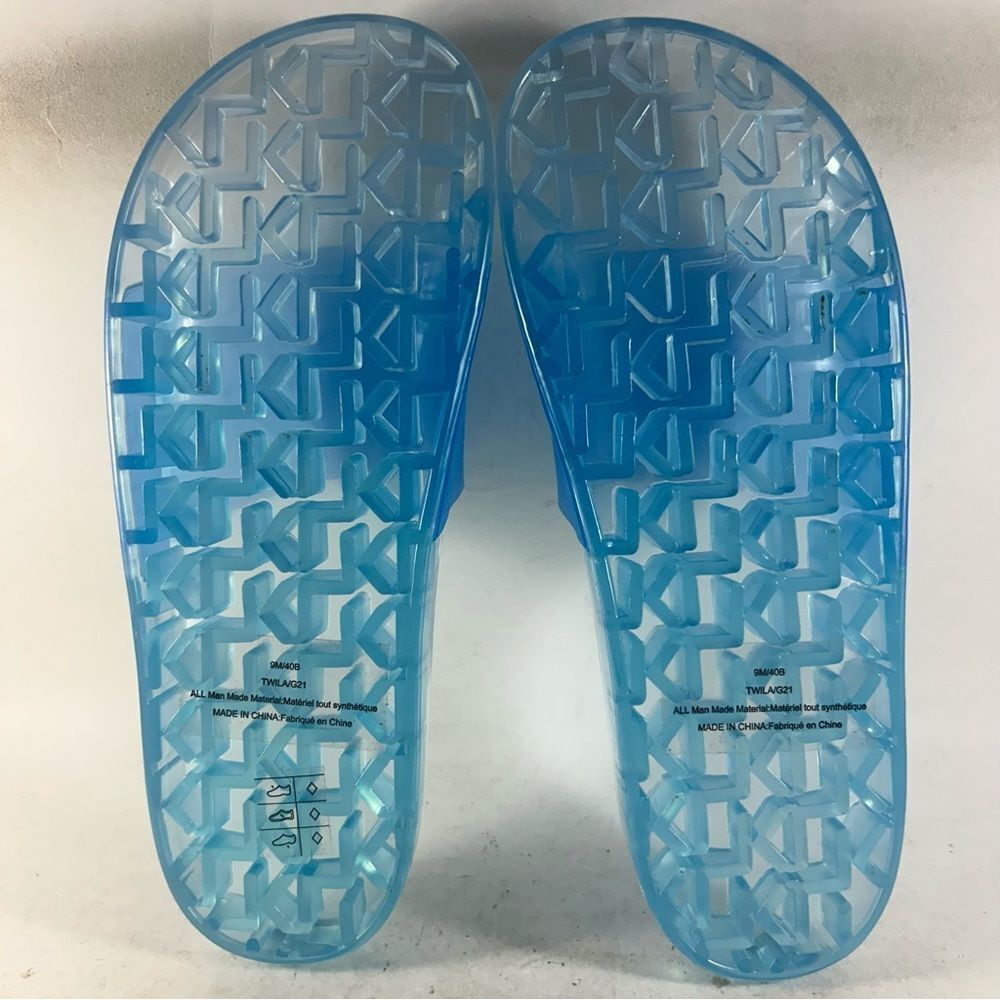 Karl Lagerfeld Paris Twila Women’s Logo Sandals Slides Blue Size 9 M - Picture 7 of 8